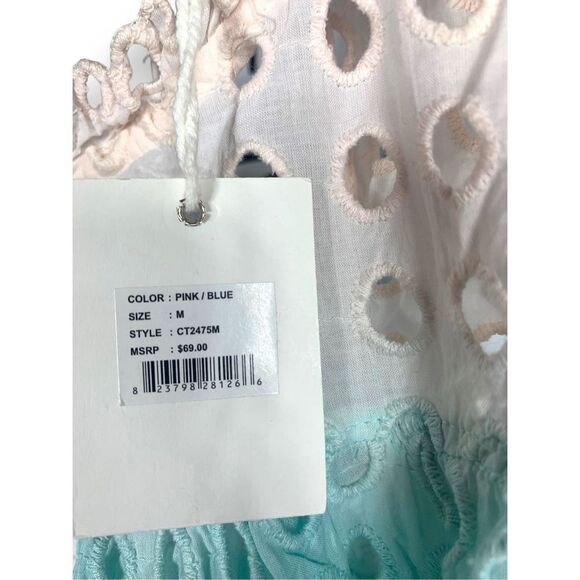 Jennifer & Grace Babydoll Ombré Eyelet Lace Top NWT M - Picture 3 of 4